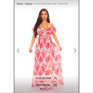 NWT never worn fashion nova tropical maxi dress
